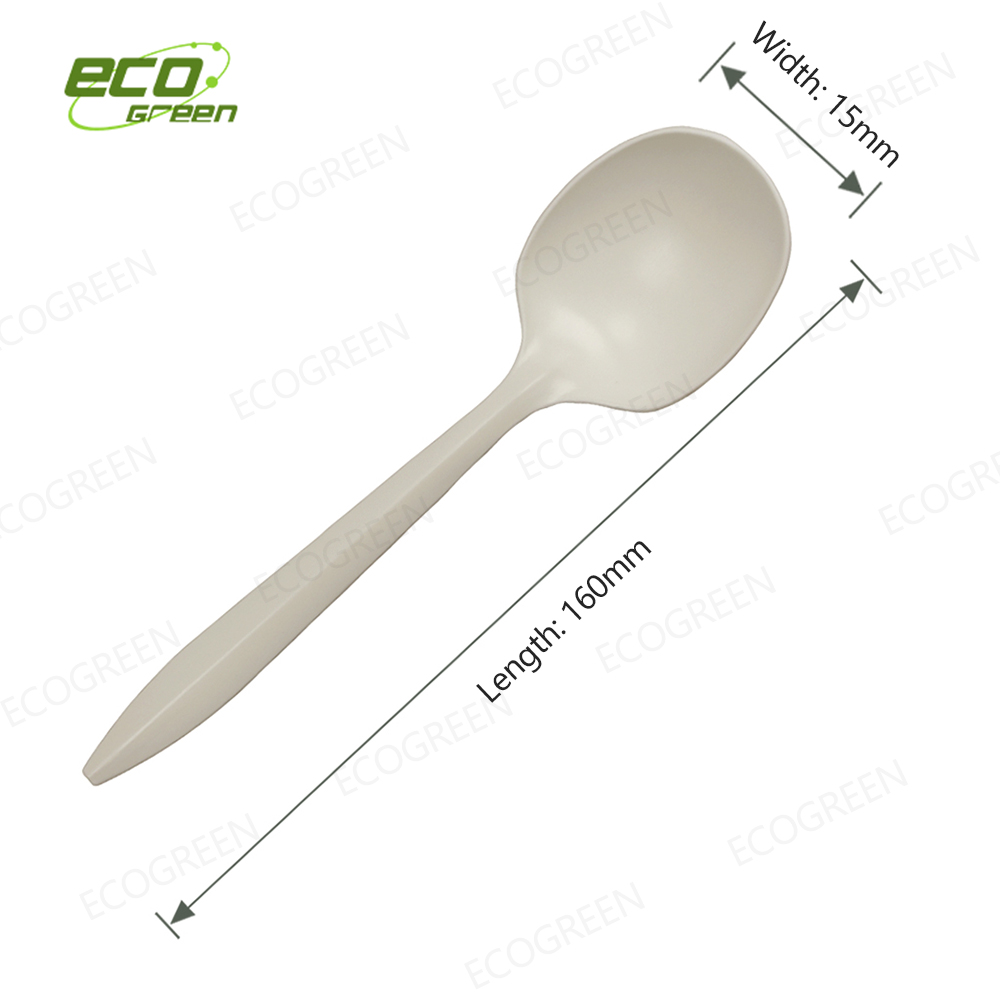 Bioplastic Tableware Manufacturer –  6 inch biodegradable soup spoon – Ecogreen