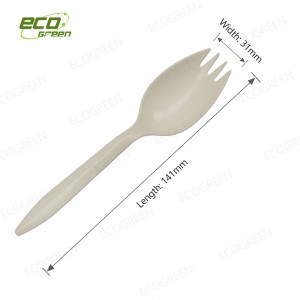 Biodegradable Spoon Manufacturer –  6 inch biodegradable spork – Ecogreen